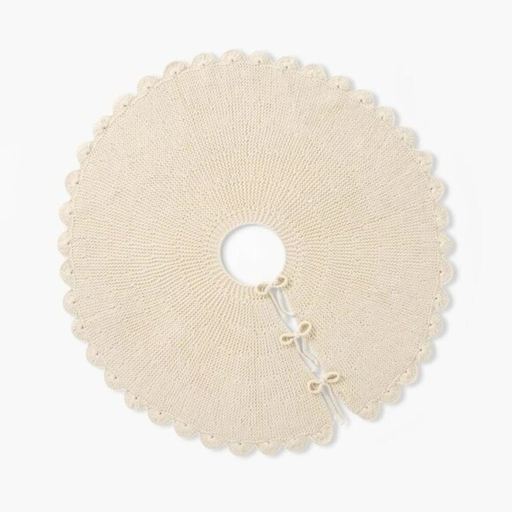 Scalloped Knit Tree Skirt Cream - Threshold Studio‎ McGee, Target Christmas 2024